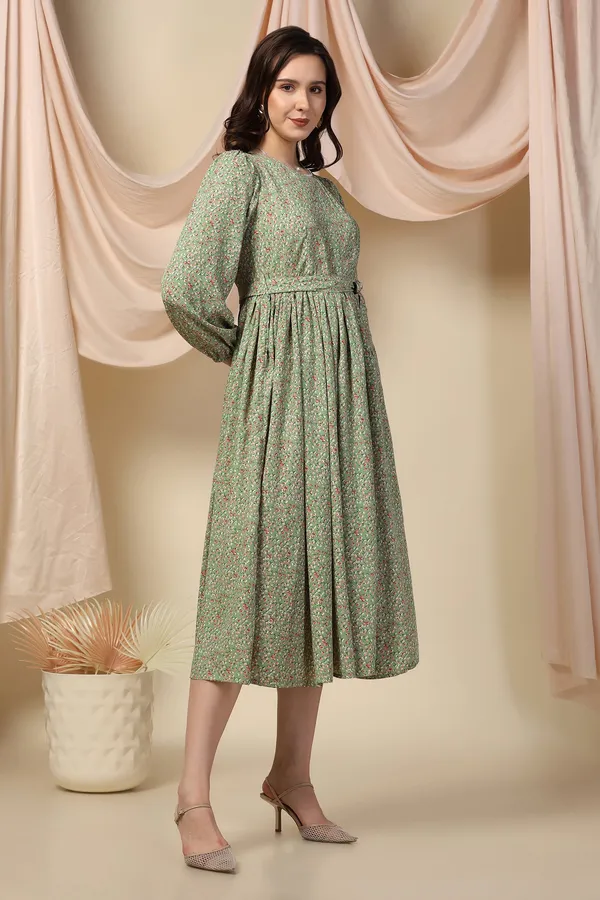 Pista_Polyester_Dress_with_Floral_Print_|_Premium_Fabric_and_Calf_Length_Dress_For_Women