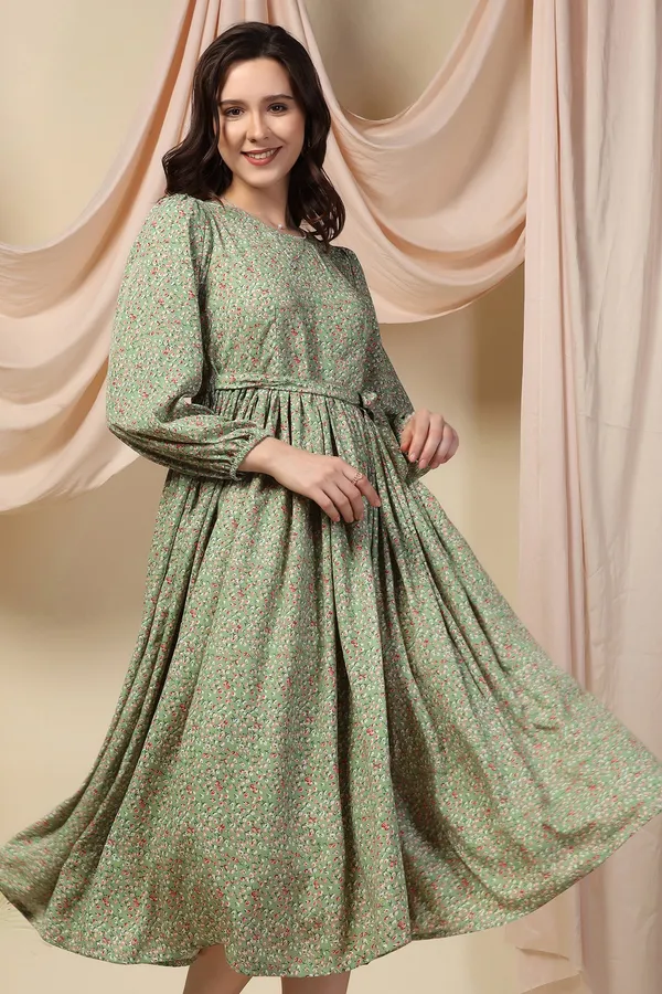 Pista_Polyester_Dress_with_Floral_Print_|_Premium_Fabric_and_Calf_Length_Dress_For_Women