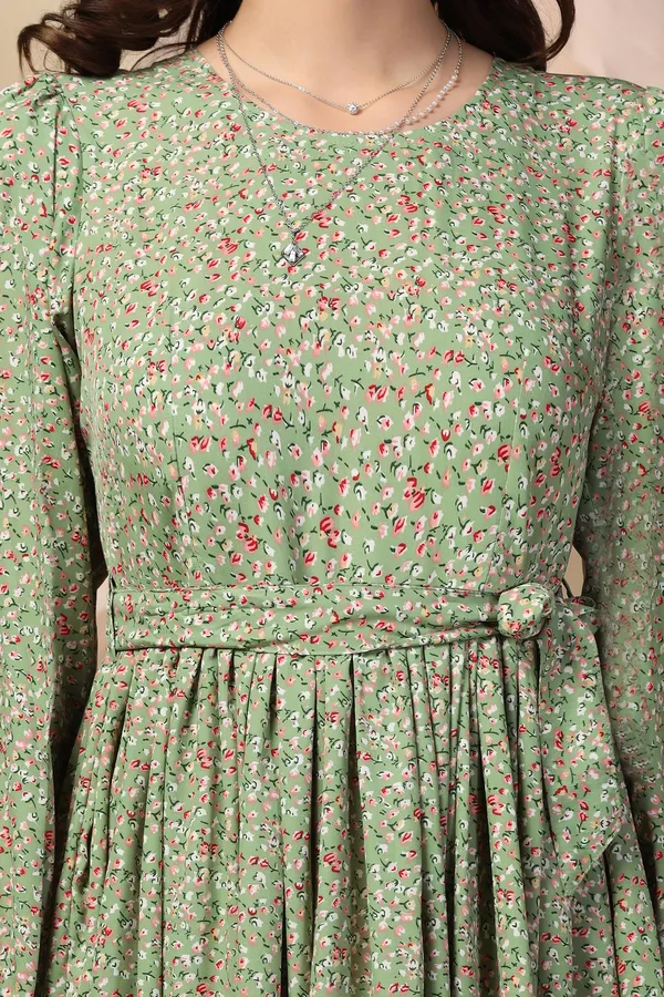 Pista_Polyester_Dress_with_Floral_Print_|_Premium_Fabric_and_Calf_Length_Dress_For_Women