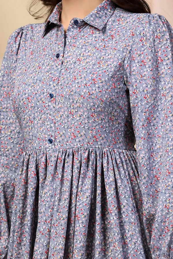 Grey_Polyester_Dress_with_Floral_Print_|_Premium_Fabric_and_Calf_Length_Dress_For_Women
