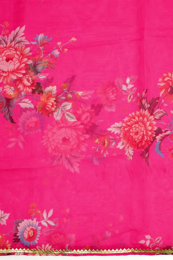 Pink_Organza_A_Line_Dress_with_Dupatta_Set_|_Floral_Print_and_Maxi_Length_Dress