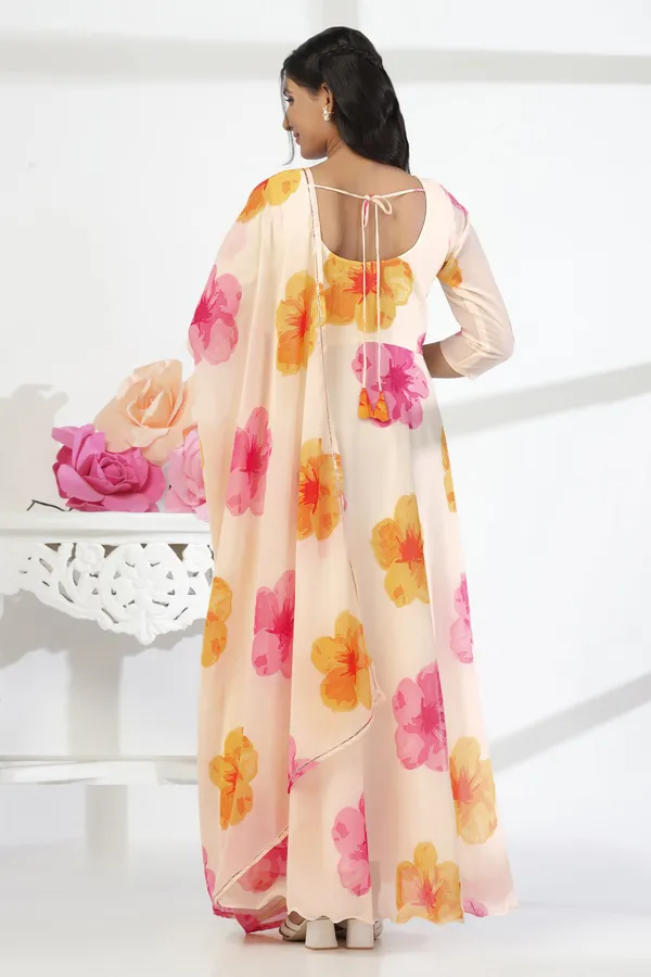 Off_White_Georgette_Floral_Print_A-Line_Maxi_Length_Dress_With_Dupatta_Set_For_Women