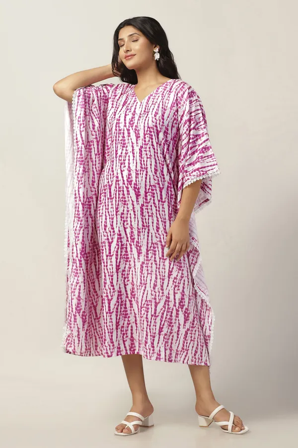 Pink_Slub_Tie_And_Dye_Print_Kaftan_For_Women