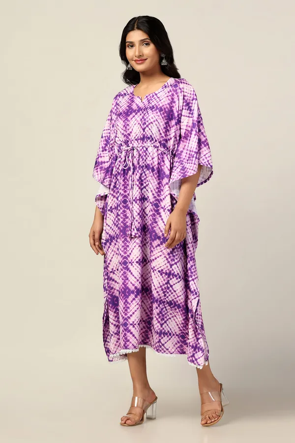 Purple_Slub_Tie_&_Dye_Print_Kaftan_For_Women