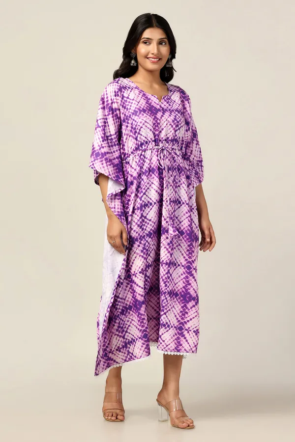 Purple_Slub_Tie_&_Dye_Print_Kaftan_For_Women