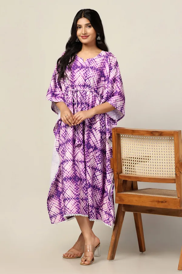 Purple_Slub_Tie_&_Dye_Print_Kaftan_For_Women