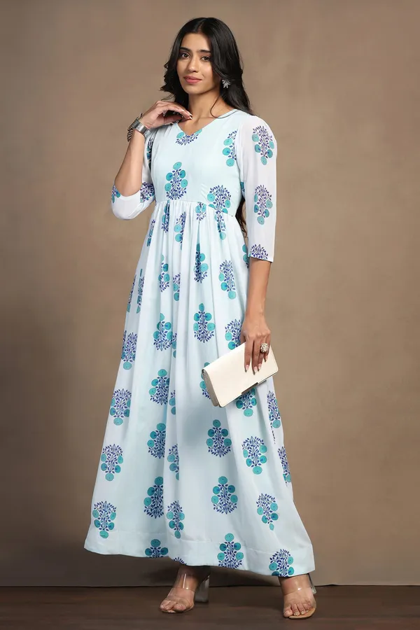 Sky_Blue_Georgette_Floral_Print_A-Line_Maxi_Length_Dress_For_Women