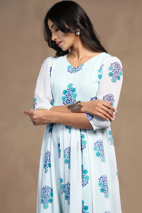 Sky_Blue_Georgette_Floral_Print_A-Line_Maxi_Length_Dress_For_Women