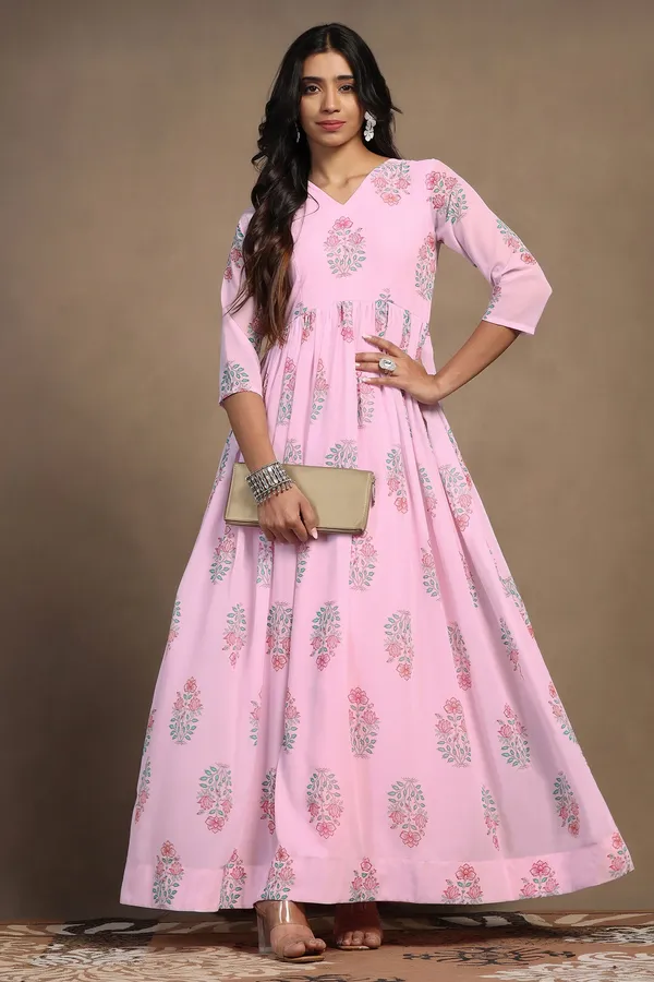 Light_Pink_Georgette_Floral_Print_A-Line_Maxi_Length_Dress_For_Women