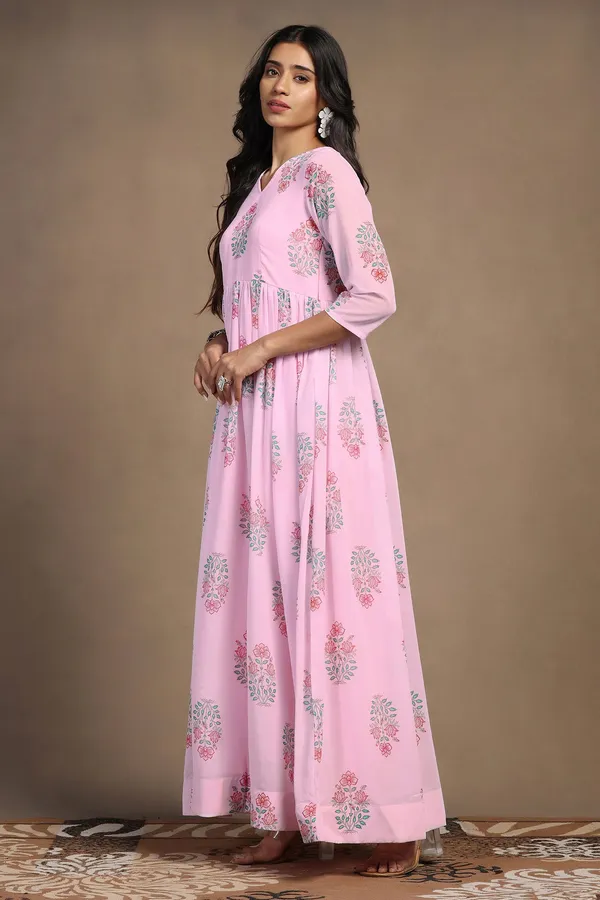 Light_Pink_Georgette_Floral_Print_A-Line_Maxi_Length_Dress_For_Women
