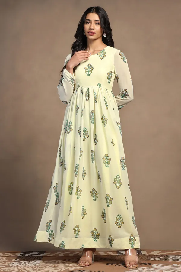 Light_Yellow_Georgette_Floral_Print_A-Line_Maxi_Length_Dress_For_Women