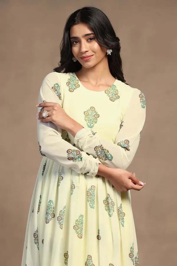 Light_Yellow_Georgette_Floral_Print_A-Line_Maxi_Length_Dress_For_Women