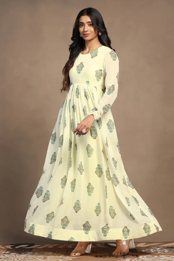 Light_Yellow_Georgette_Floral_Print_A-Line_Maxi_Length_Dress_For_Women