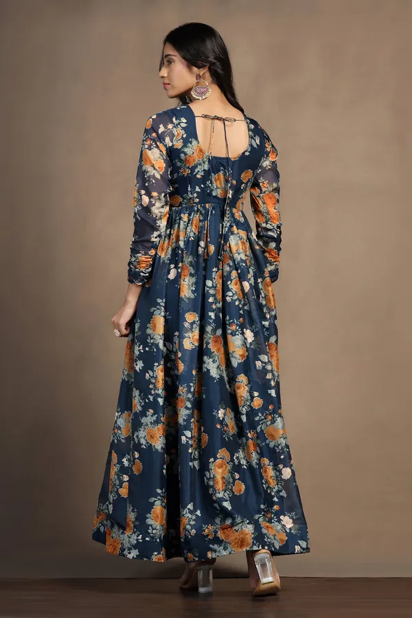 Morpich_Organza_Floral_Print_Fit_And_Flare_Maxi_Length_Dress_For_Women