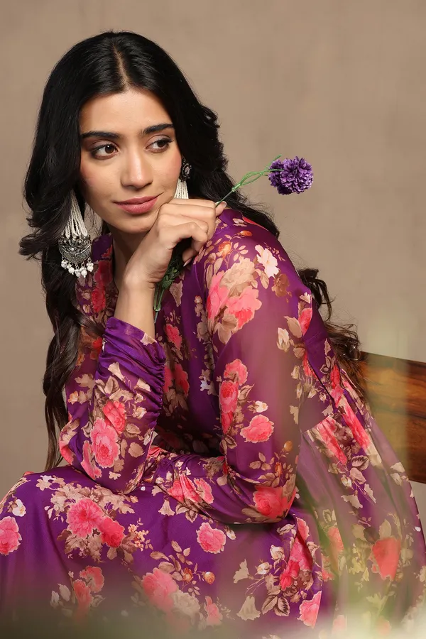 Purple_Tabby_Organza_Floral_Print_Gathered_Maxi_Dress_For_Women
