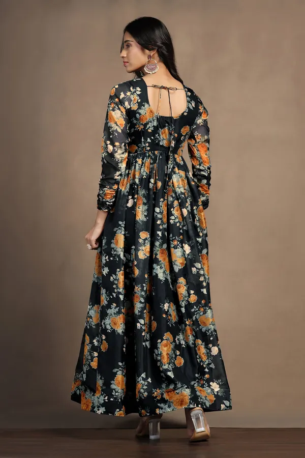 Black_Tabby_Organza_Floral_Print_Maxi_Length_Dress_For_Women