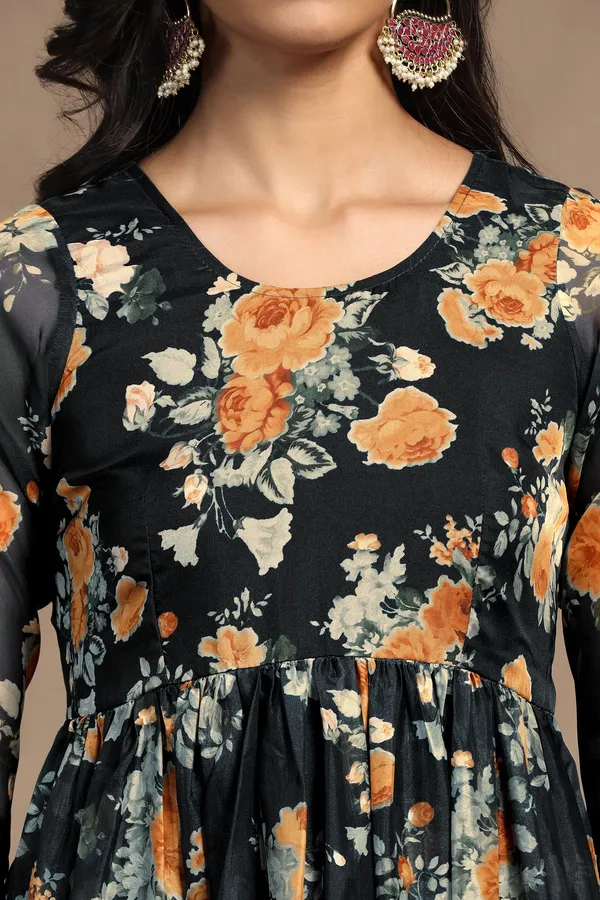 Black_Tabby_Organza_Floral_Print_Maxi_Length_Dress_For_Women