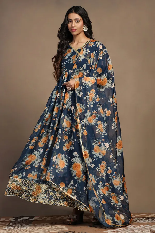 Morpich_Tabby_Organza_Floral_Print_Pleated_Maxi_Dress_With_Dupatta_Set_For_Women