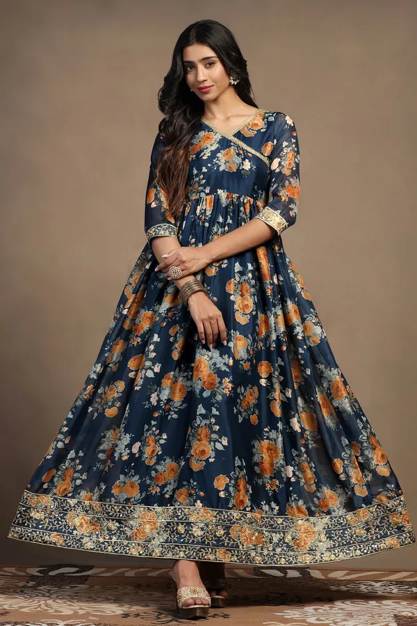 Morpich_Tabby_Organza_Floral_Print_Pleated_Maxi_Dress_With_Dupatta_Set_For_Women