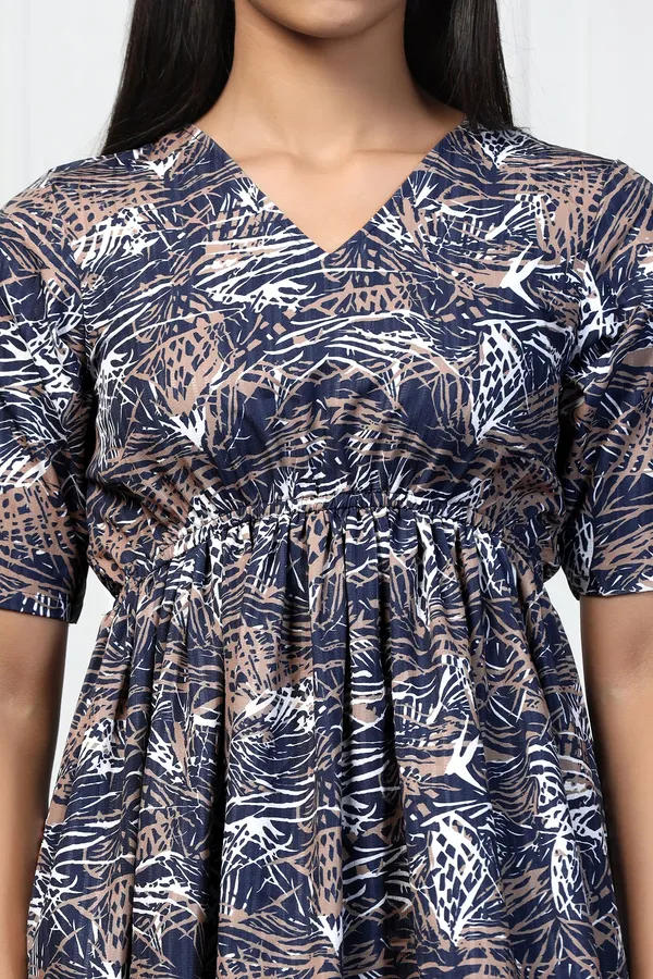 Navy_Blue_Shukrana_Abstract_Print_Knee_Length_Dress_For_Women