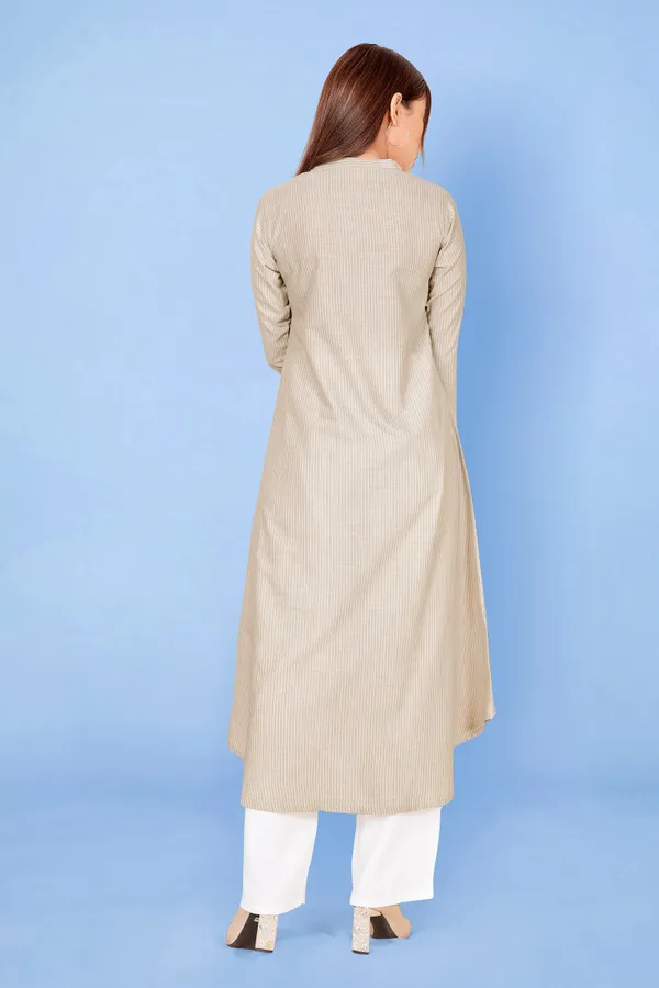 Beige_Cotton_Anarkali_Readymade_Kurti