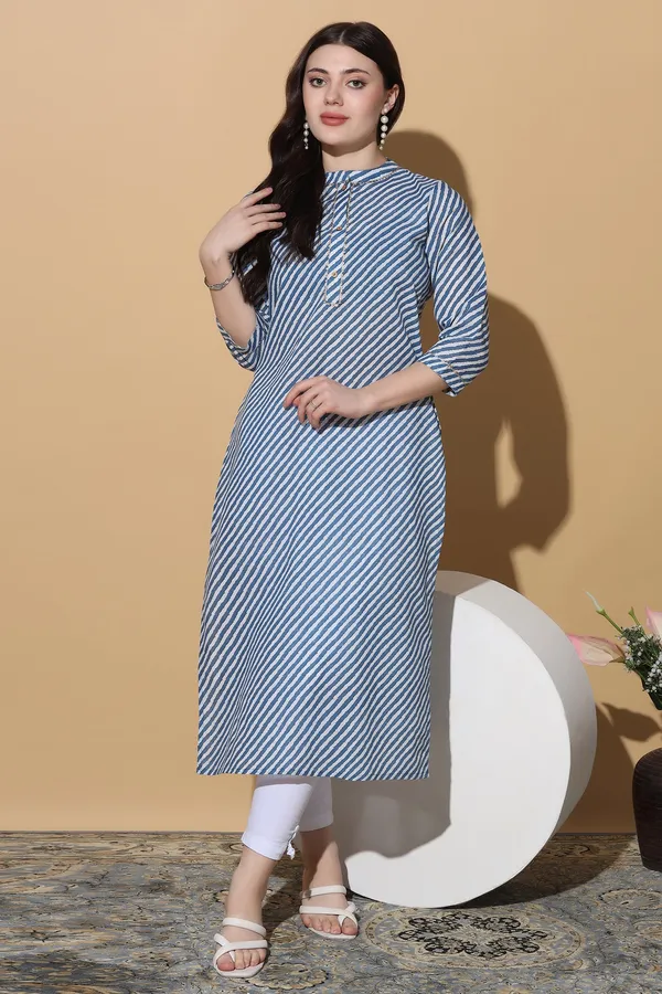 Blue_Cotton_Stripe_Printed_Straight_Kurta_For_Women