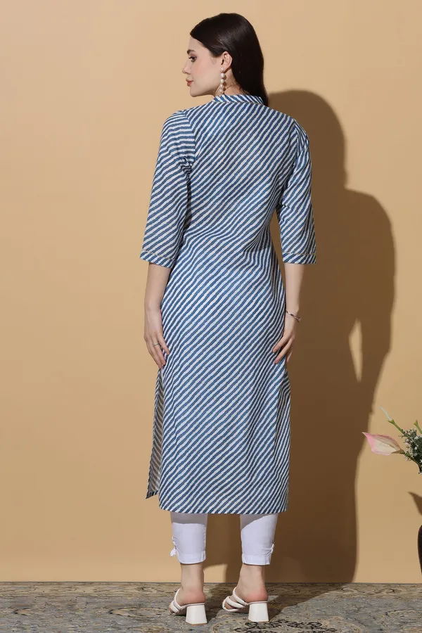 Blue_Cotton_Stripe_Printed_Straight_Kurta_For_Women