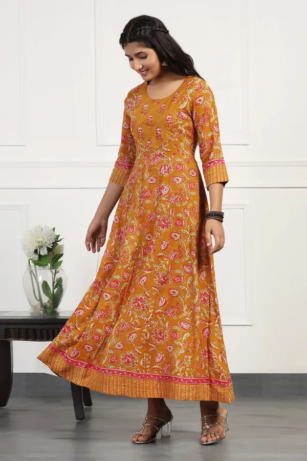 Mustard_Yellow_Cotton_Floral_Printed_Anarkali_Maxi_Length_Kurta