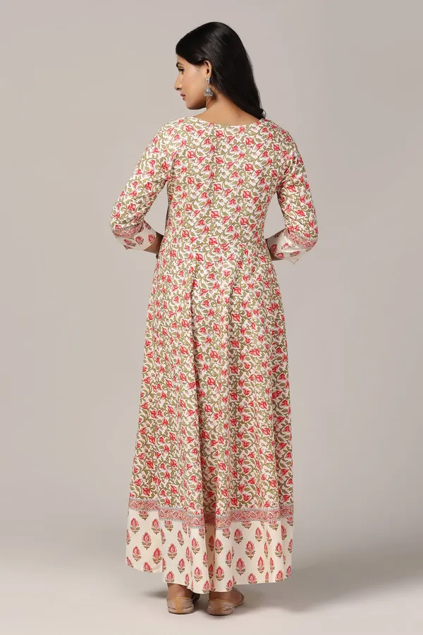 Cream_Cotton_Floral_Printed_Anarkali_Maxi_Length_Kurta