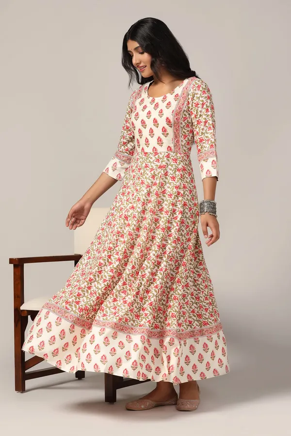 Cream_Cotton_Floral_Printed_Anarkali_Maxi_Length_Kurta