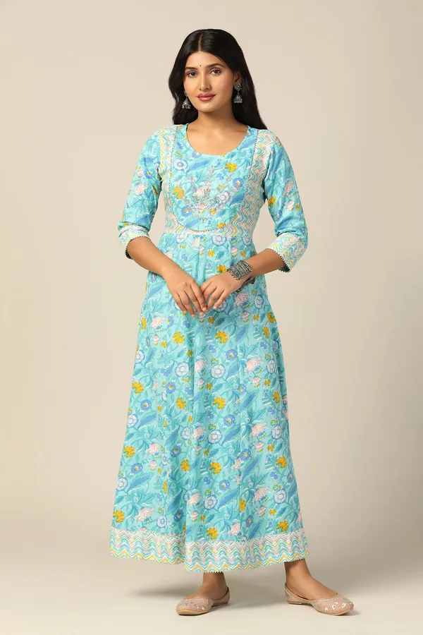 Sea_Green_Cotton_Floral_Printed_Anarkali_Maxi_Length_Kurta