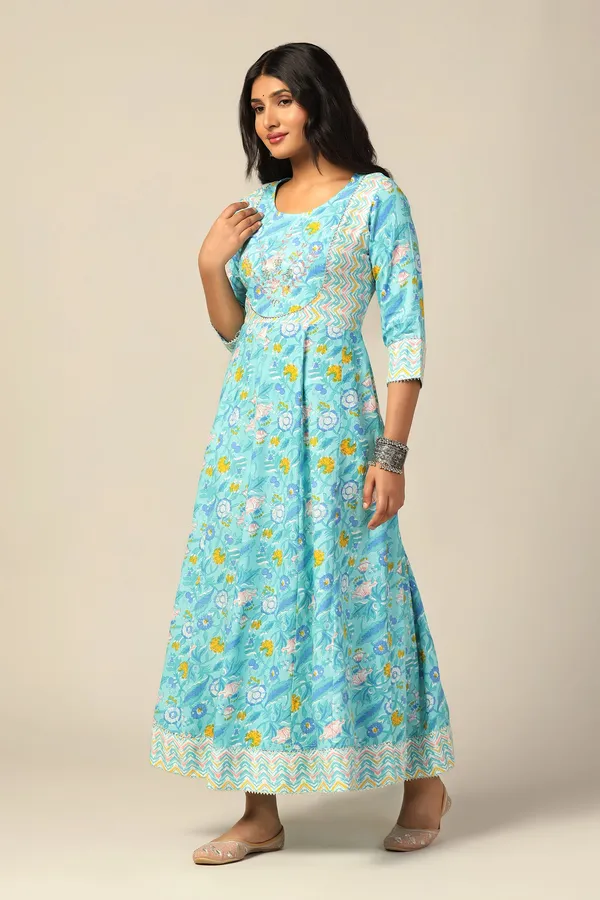 Sea_Green_Cotton_Floral_Printed_Anarkali_Maxi_Length_Kurta