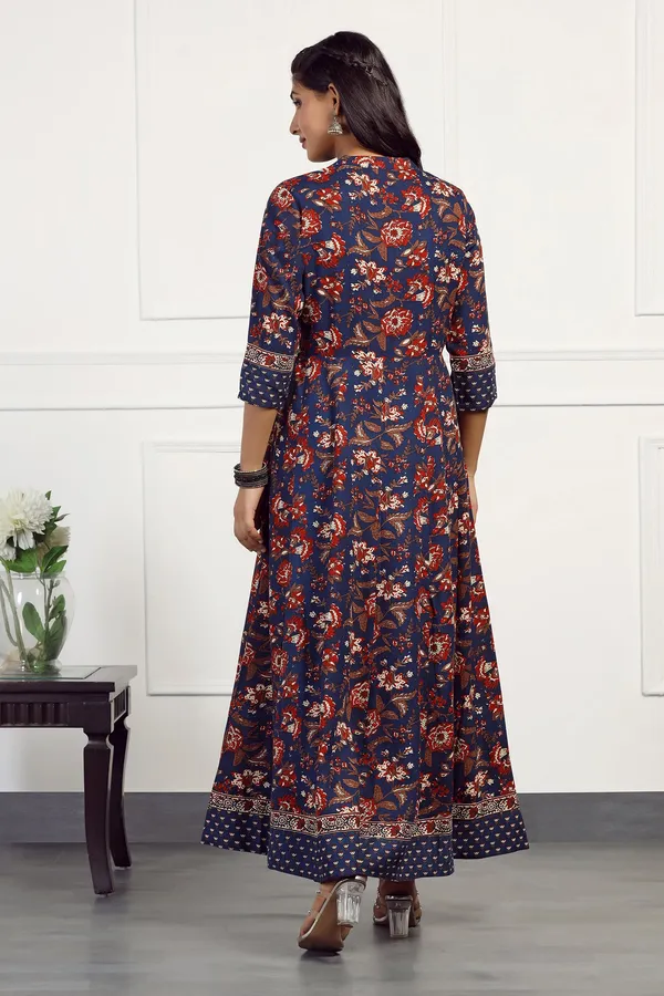 Navy_Blue_Cotton_Floral_Printed_Anarkali_Maxi_Length_Kurta