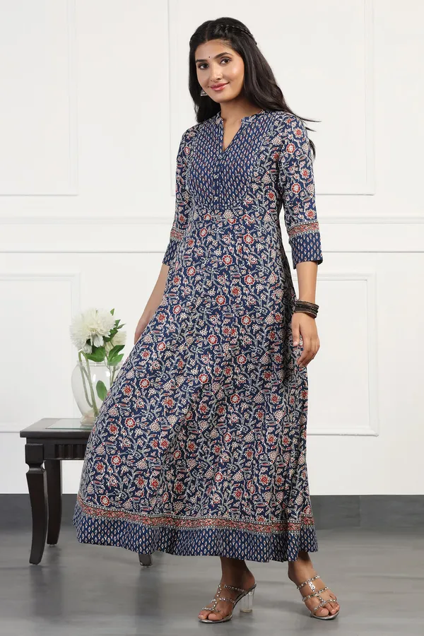 Blue_Cotton_Floral_Printed_Anarkali_Maxi_Length_Kurta