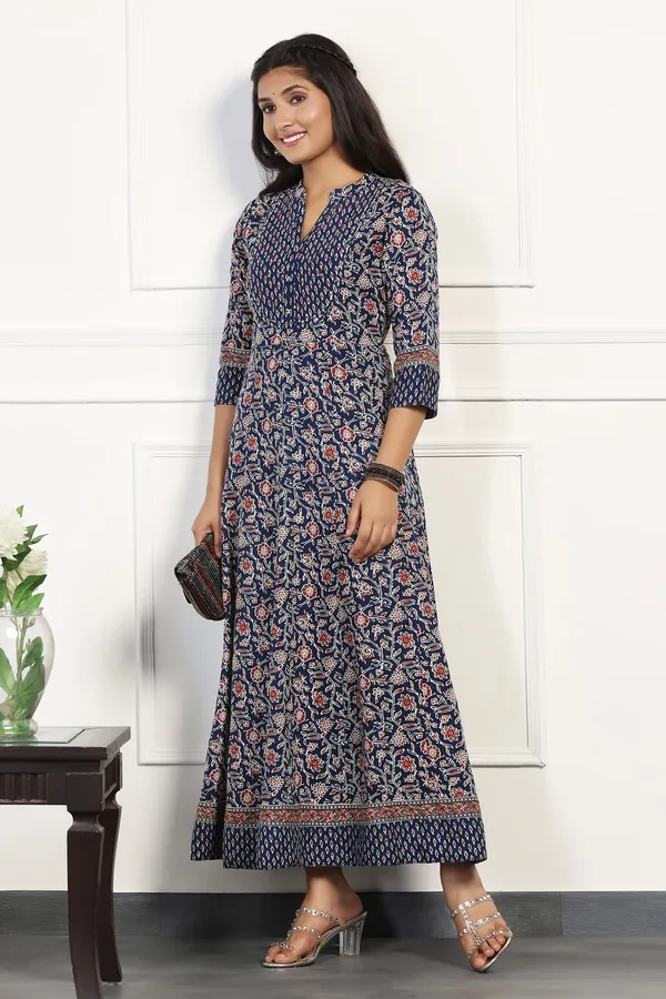 Blue_Cotton_Floral_Printed_Anarkali_Maxi_Length_Kurta