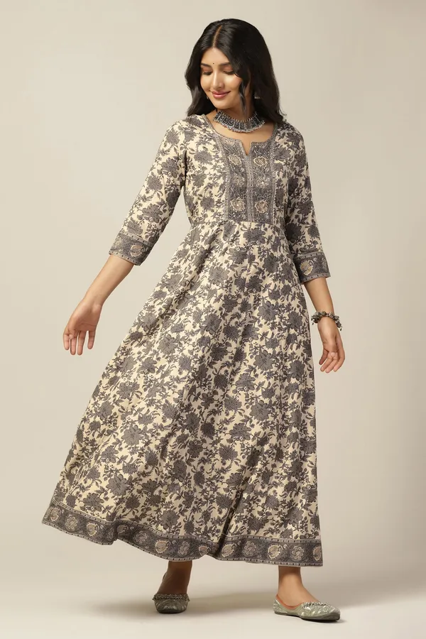 Beige_Cotton_Floral_Printed_Anarkali_Maxi_Length_Kurta