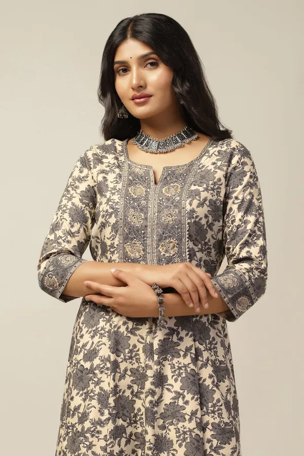 Beige_Cotton_Floral_Printed_Anarkali_Maxi_Length_Kurta