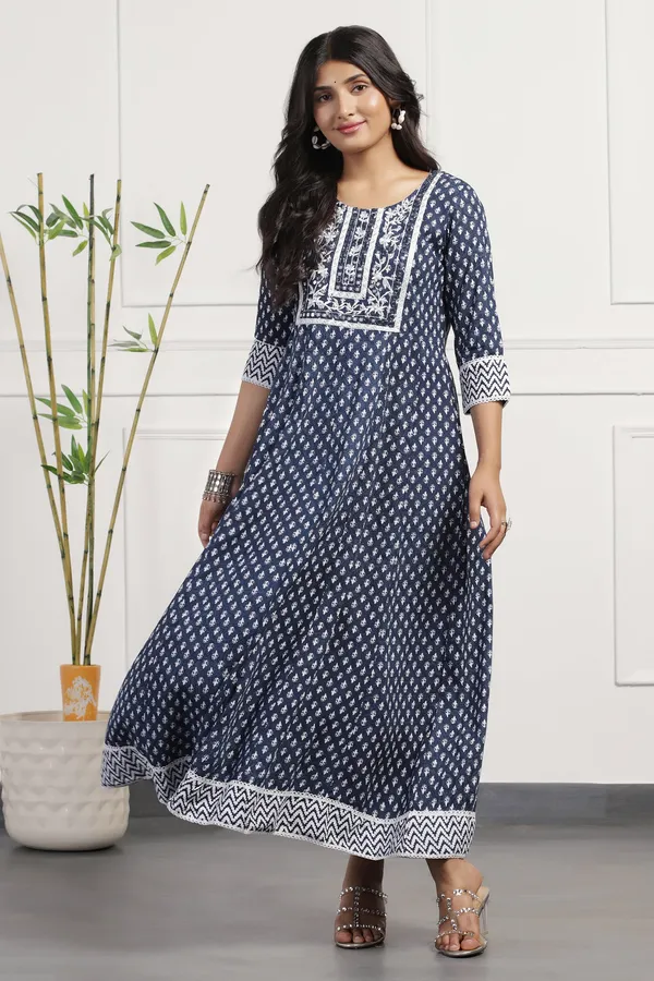 Blue_Cotton_Floral_Printed_Anarkali_Maxi_Length_Kurta