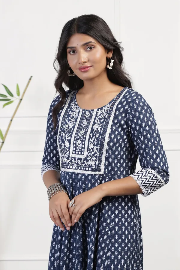 Blue_Cotton_Floral_Printed_Anarkali_Maxi_Length_Kurta