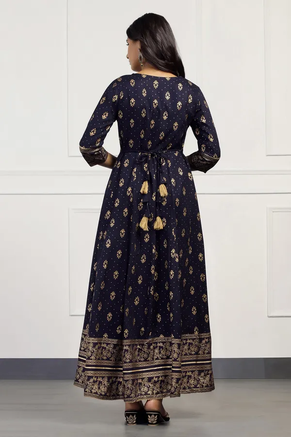Dark_Blue_Cotton_Floral_Printed_Anarkali_Maxi_Length_Kurta