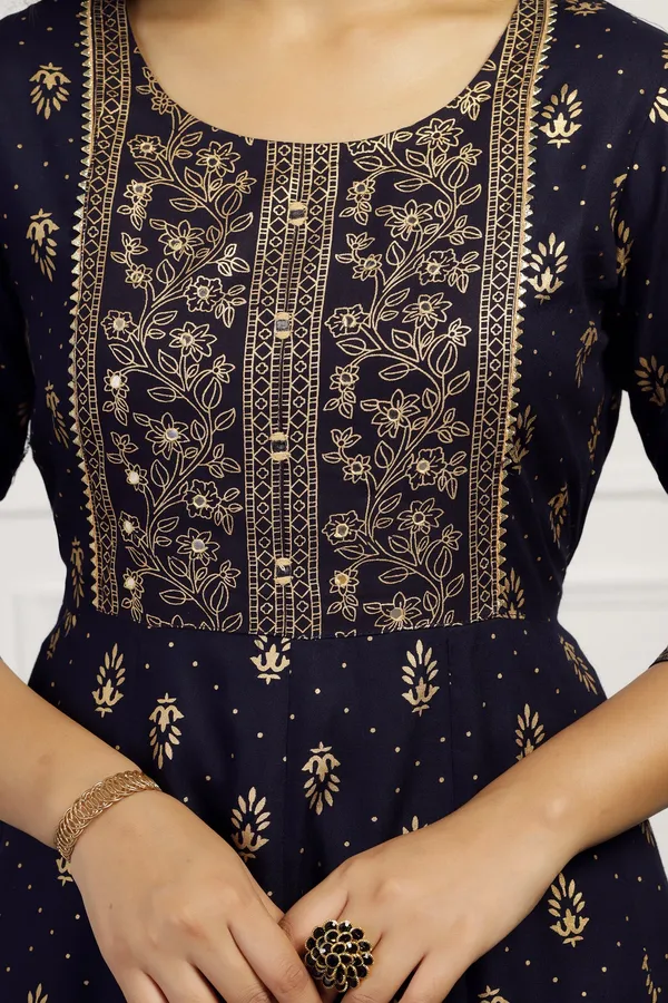 Dark_Blue_Cotton_Floral_Printed_Anarkali_Maxi_Length_Kurta
