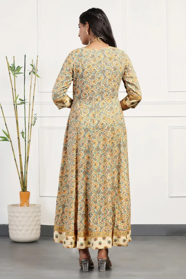 Beige_Cotton_Floral_Printed_Anarkali_Maxi_Length_Kurta