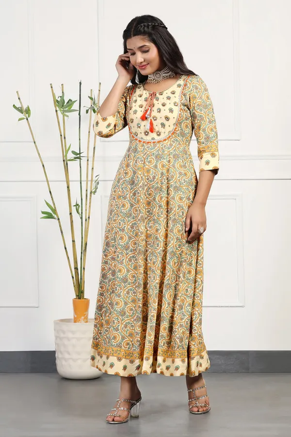 Beige_Cotton_Floral_Printed_Anarkali_Maxi_Length_Kurta