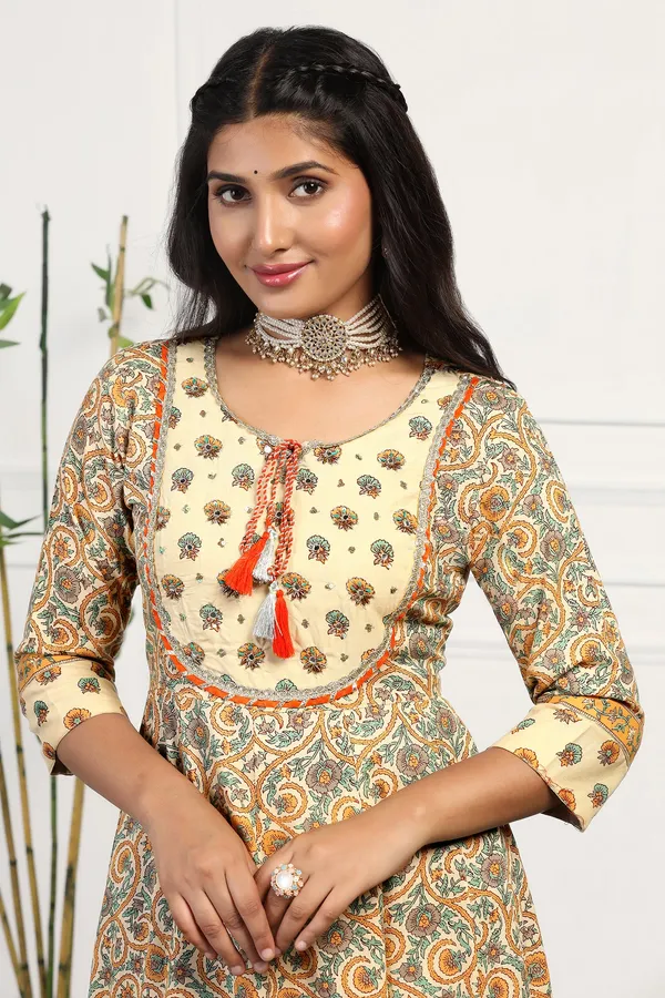 Beige_Cotton_Floral_Printed_Anarkali_Maxi_Length_Kurta