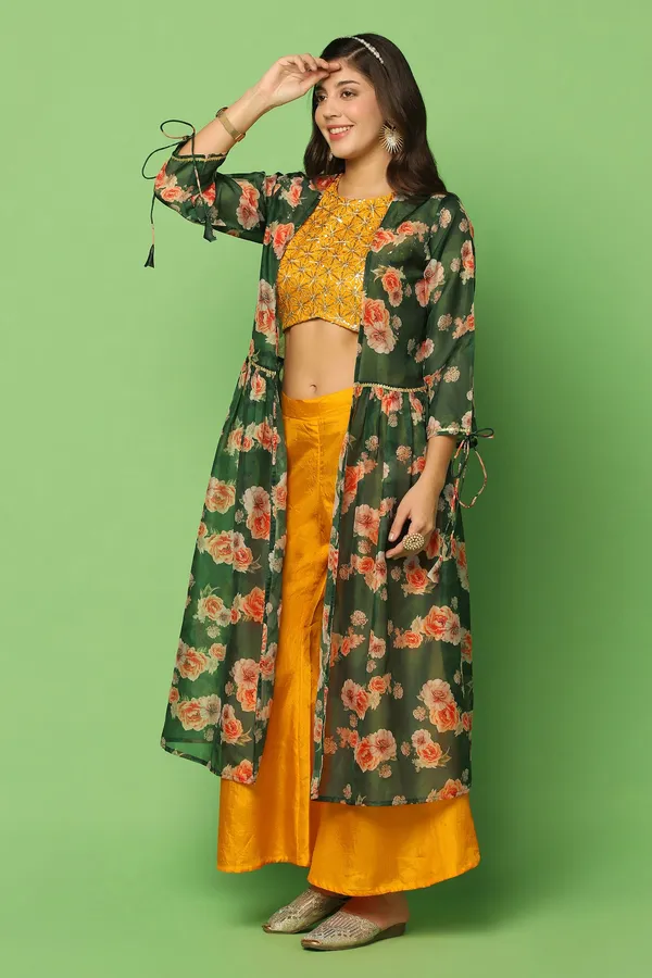 Yellow_Embroidered_Crop_Top_And_Palazzo_Set_With_Floral_Printed_Shrug_For_Women