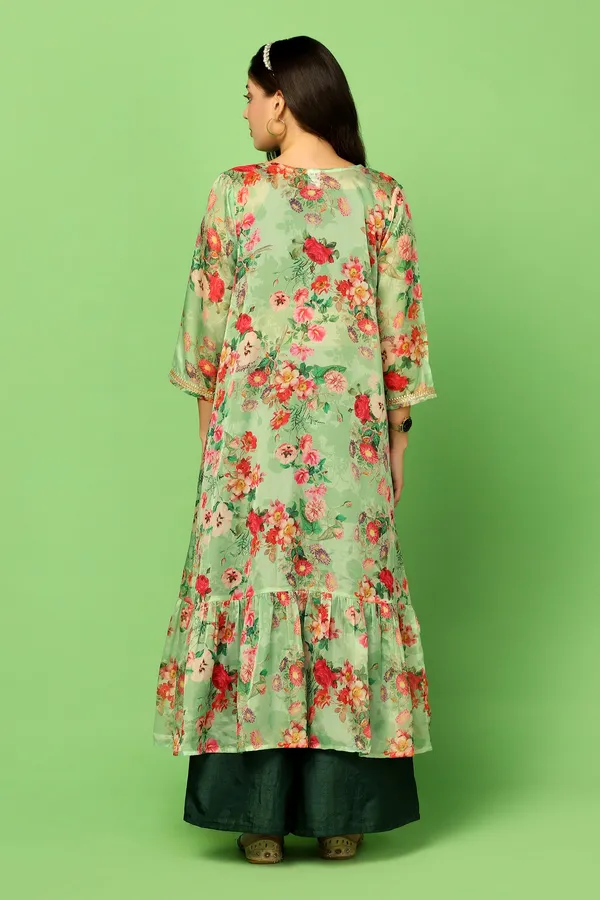 Bottel_Green_Embroidered_Crop_Top_And_Palazzo_Set_With_Floral_Printed_Shrug_For_Women