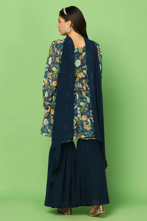 Rama_Georgette_Floral_Printed_Top,_Sharara_And_Dupatta_Set_For_Women