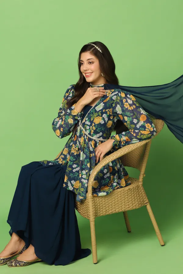 Rama_Georgette_Floral_Printed_Top,_Sharara_And_Dupatta_Set_For_Women