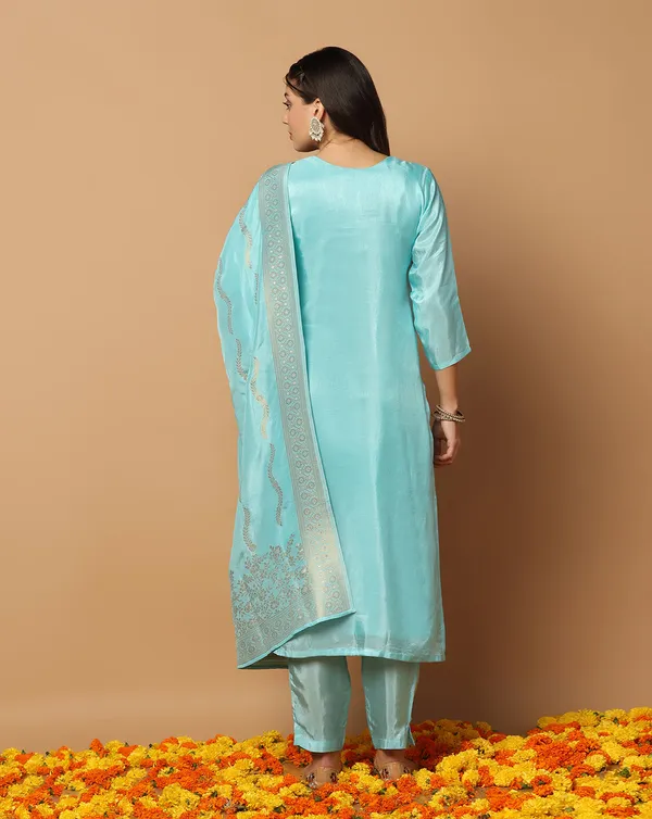 Sky_Dola_Silk_Jacquard_Work_Kurta_Set_With_Dupatta_For_Women