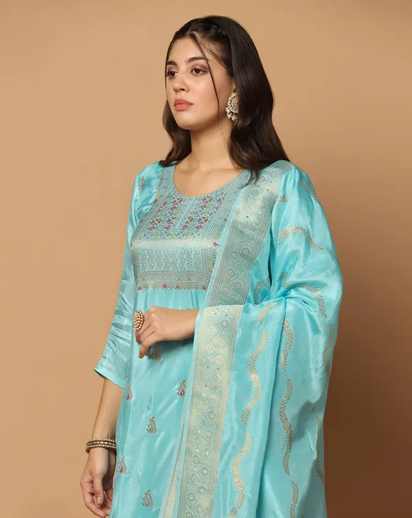 Sky_Dola_Silk_Jacquard_Work_Kurta_Set_With_Dupatta_For_Women
